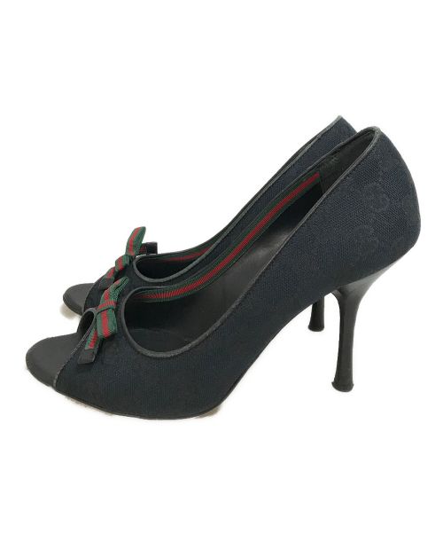 GUCCI（グッチ）GUCCI (グッチ) GGキャンバスハイヒールパンプス ブラック サイズ:36Cの古着・服飾アイテム