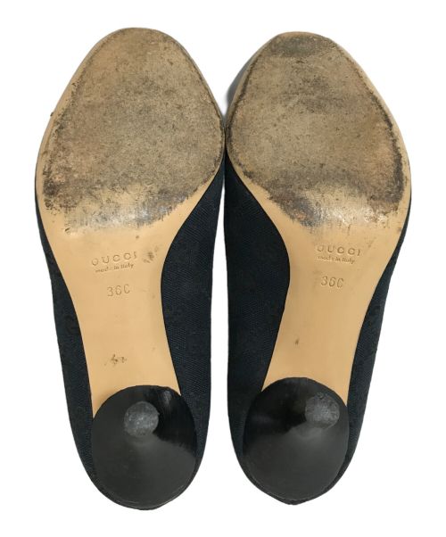 GUCCI（グッチ）GUCCI (グッチ) GGキャンバスハイヒールパンプス ブラック サイズ:36Cの古着・服飾アイテム
