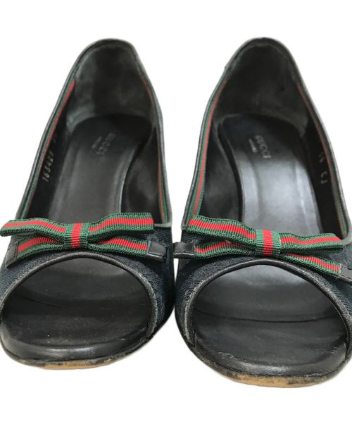 GUCCI（グッチ）GUCCI (グッチ) GGキャンバスハイヒールパンプス ブラック サイズ:36Cの古着・服飾アイテム