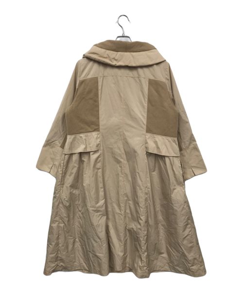 HIROKO BIS（ヒロコビス）HIROKO BIS (ヒロコビス) 異素材ドッキングタフタコート ベージュ サイズ:17ABの古着・服飾アイテム
