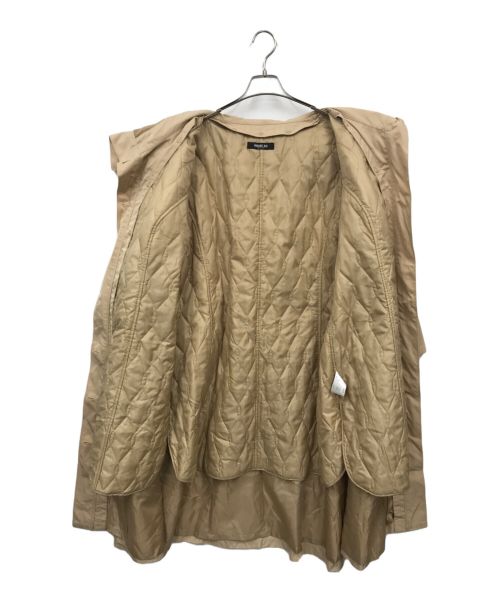 HIROKO BIS（ヒロコビス）HIROKO BIS (ヒロコビス) 異素材ドッキングタフタコート ベージュ サイズ:17ABの古着・服飾アイテム