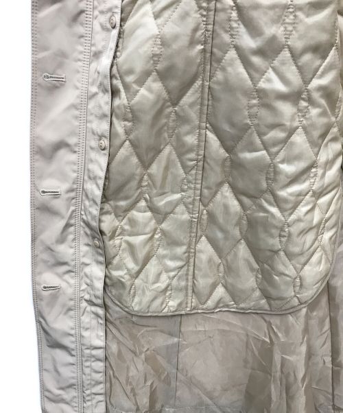 HIROKO BIS（ヒロコビス）HIROKO BIS (ヒロコビス) 異素材ドッキングタフタコート ベージュ サイズ:17ABの古着・服飾アイテム