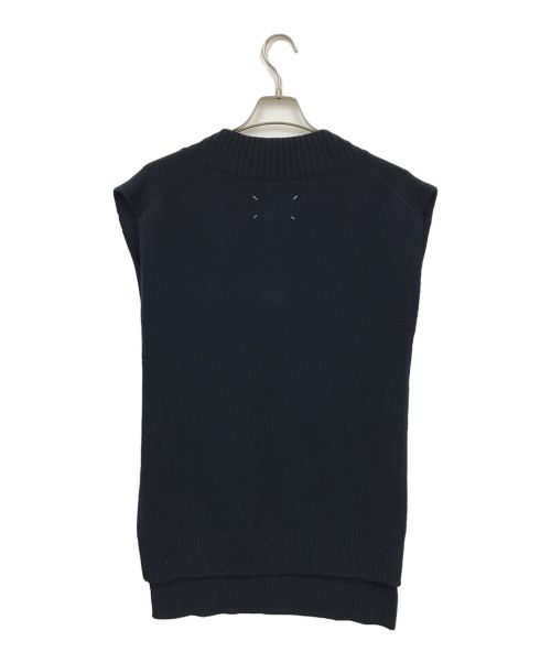 Maison Margiela（メゾンマルジェラ）Maison Margiela (メゾンマルジェラ) サイドオープンVネックニットベスト ネイビー サイズ:Sの古着・服飾アイテム