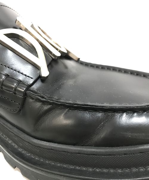 Christian Dior（クリスチャン ディオール）Christian Dior (クリスチャン ディオール) SHOWN STUSSY (ショーン・ステューシー) ローファー ブラック サイズ:41の古着・服飾アイテム
