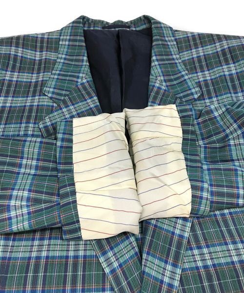 Christian Dior MONSIEUR（クリスチャンディオールムッシュ）Christian Dior MONSIEUR (クリスチャンディオールムッシュ) チェックテーラードジャケット グリーン サイズ:Lの古着・服飾アイテム
