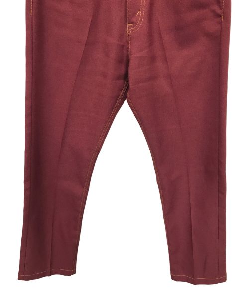 DAIRIKU（ダイリク）DAIRIKU (ダイリク) Slim Flasher Pressed Pants ボルドー サイズ:27の古着・服飾アイテム
