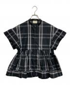 UNITED ARROWS TOKYOユナイテッドアローズトウキョウ）の古着「タフタステッチペプラムブラウス」｜ブラック