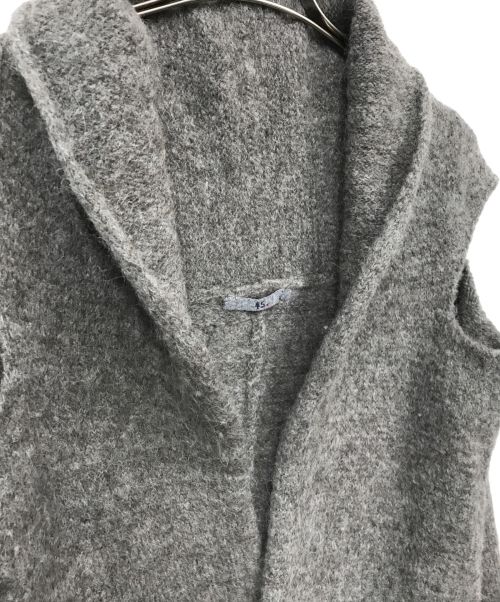 45R（フォーティファイブ・アール）45R (フォーティーファイブアール) ウールアルパカ縮絨チュニックベスト グレーの古着・服飾アイテム