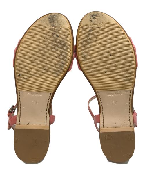 MIU MIU（ミュウミュウ）MIU MIU (ミュウミュウ) ビジューサンダル ピンク サイズ:38 1/2の古着・服飾アイテム