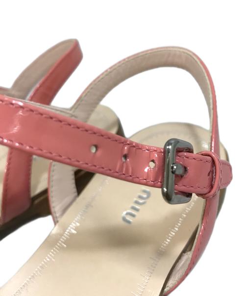 MIU MIU（ミュウミュウ）MIU MIU (ミュウミュウ) ビジューサンダル ピンク サイズ:38 1/2の古着・服飾アイテム