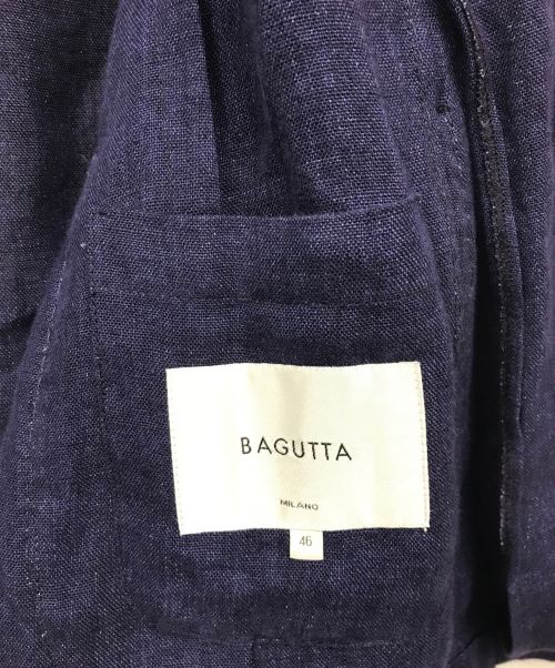 Bagutta（バグッタ）Bagutta (バグッタ) リネンダブルジャケット ブルー サイズ:46の古着・服飾アイテム