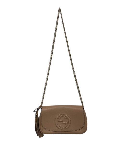 GUCCI（グッチ）GUCCI (グッチ) チェーンショルダーバッグ ベージュの古着・服飾アイテム