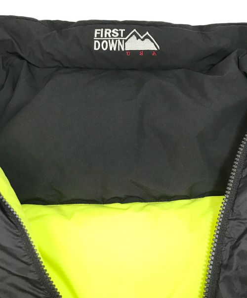 FIRST DOWN（ファーストダウン）FIRST DOWN (ファーストダウン) ダウンベスト イエロー×ブラック サイズ:M 未使用品の古着・服飾アイテム