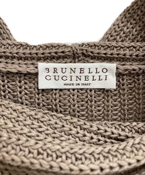 BRUNELLO CUCINELLI（ブルネロクチネリ）BRUNELLO CUCINELLI (ブルネロクチネリ) ブローチ半袖ニット ベージュ サイズ:表記なしの古着・服飾アイテム