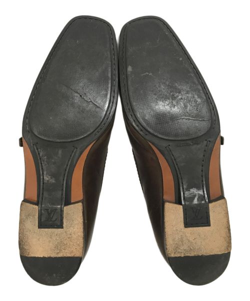 LOUIS VUITTON（ルイ ヴィトン）LOUIS VUITTON (ルイ ヴィトン) サイドバックルレザーローファー ブラウン サイズ:8 1/2の古着・服飾アイテム