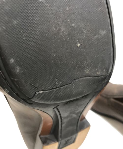 LOUIS VUITTON（ルイ ヴィトン）LOUIS VUITTON (ルイ ヴィトン) サイドバックルレザーローファー ブラウン サイズ:8 1/2の古着・服飾アイテム