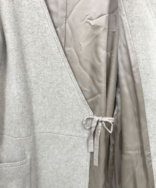 NOWOS（ノーウォス）NOWOS (ノーウォス) ウール ジャガードベルト付き ガウンコート ベージュ サイズ:表記なしの古着・服飾アイテム