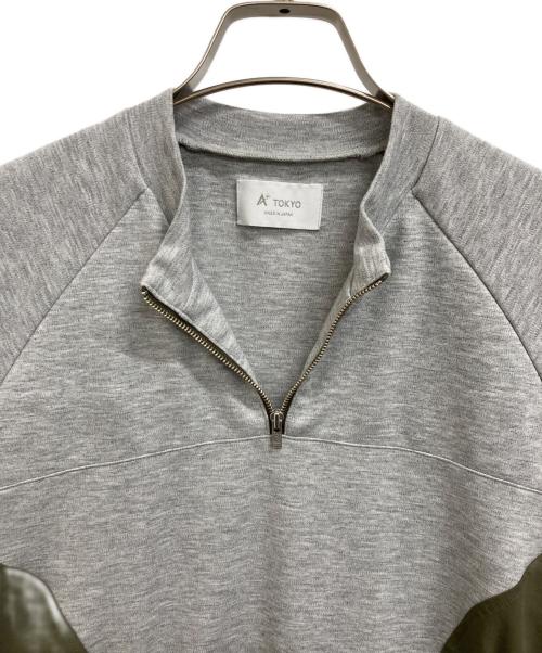 A + TOKYO（エープラス トウキョウ）A + TOKYO (エープラス トウキョウ) コンビネーションドロストワンピース グレー×オリーブ サイズ:1の古着・服飾アイテム