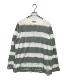 SASSAFRAS（ササフラス）の古着「タイダイボーダーカットソー」｜グリーン×ホワイト