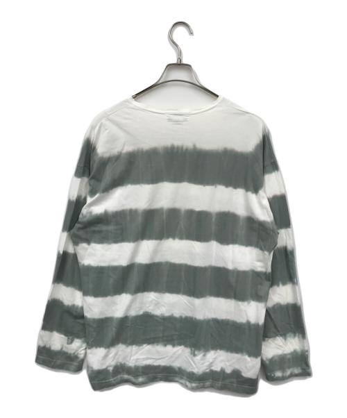 SASSAFRAS（ササフラス）SASSAFRAS (ササフラス) タイダイボーダーカットソー グリーン×ホワイト サイズ:XLの古着・服飾アイテム