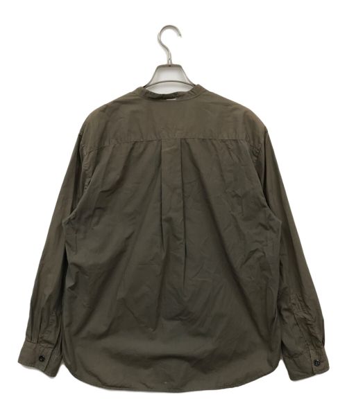 MHL（エムエイチエル）MHL (エムエイチエル) ノーカラーシャツ オリーブ サイズ:Lの古着・服飾アイテム