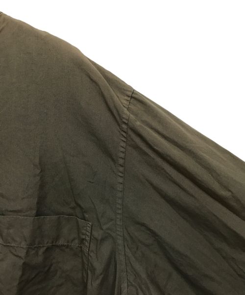 MHL（エムエイチエル）MHL (エムエイチエル) ノーカラーシャツ オリーブ サイズ:Lの古着・服飾アイテム