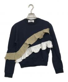 MSGM（エムエスジーエム）の古着「フリルデザインスウェット」｜ネイビー