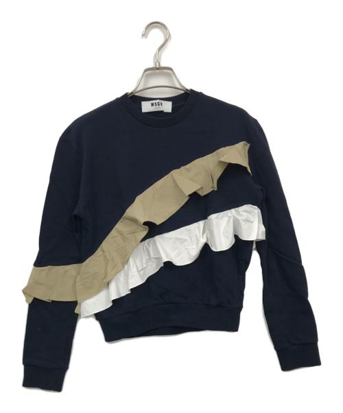 MSGM（エムエスジーエム）MSGM (エムエスジーエム) フリルデザインスウェット ネイビー サイズ:XSの古着・服飾アイテム