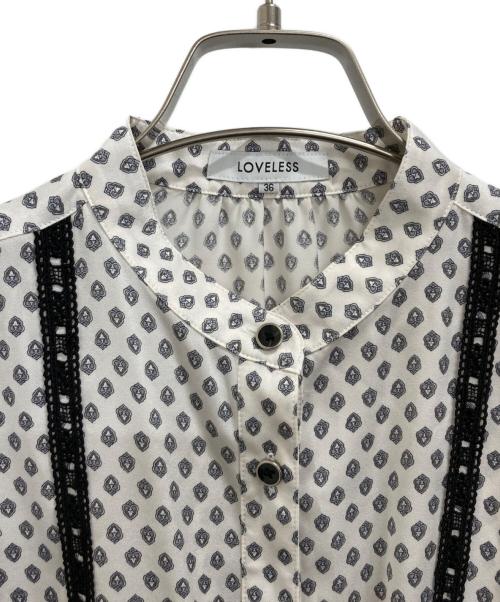 LOVELESS（ラブレス）LOVELESS (ラブレス) ジオメトリッブラウスワンピース ホワイト サイズ:36の古着・服飾アイテム