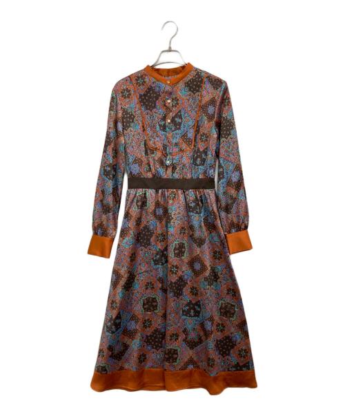 LOVELESS（ラブレス）LOVELESS (ラブレス) 総柄クレリックブラウスワンピース オレンジ サイズ:34の古着・服飾アイテム