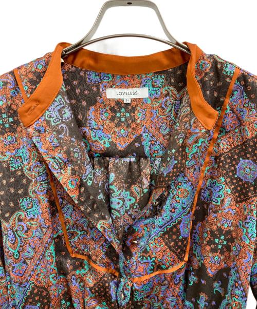 LOVELESS（ラブレス）LOVELESS (ラブレス) 総柄クレリックブラウスワンピース オレンジ サイズ:34の古着・服飾アイテム