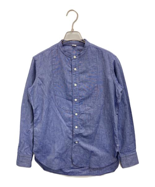45R（フォーティファイブ・アール）45R (フォーティファイブ・アール) バンドカラーシャツ ブルー サイズ:7の古着・服飾アイテム