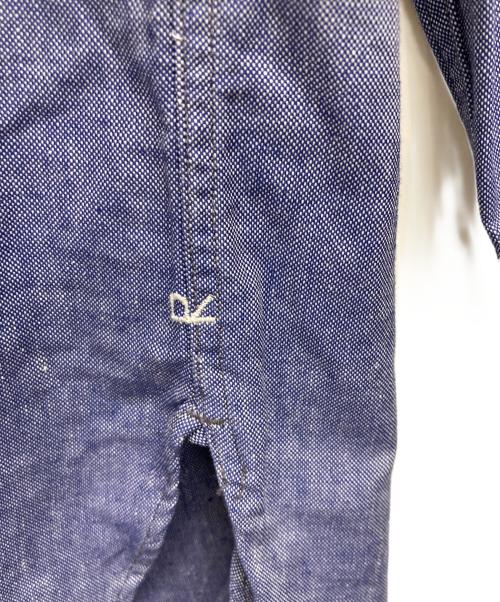45R（フォーティファイブ・アール）45R (フォーティファイブ・アール) バンドカラーシャツ ブルー サイズ:7の古着・服飾アイテム