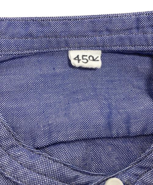 45R（フォーティファイブ・アール）45R (フォーティファイブ・アール) バンドカラーシャツ ブルー サイズ:7の古着・服飾アイテム