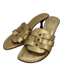 CELINE（セリーヌ）の古着「グリッターサンダル」｜ゴールド