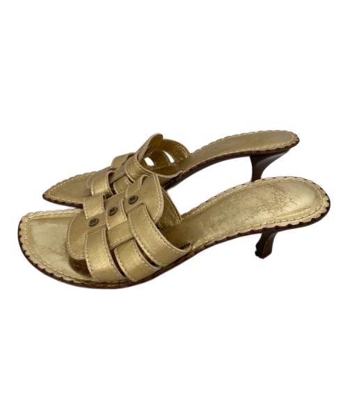 CELINE（セリーヌ）CELINE (セリーヌ) グリッターサンダル ゴールド サイズ:37 1/2の古着・服飾アイテム