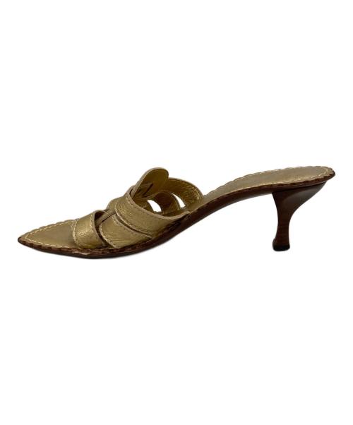 CELINE（セリーヌ）CELINE (セリーヌ) グリッターサンダル ゴールド サイズ:37 1/2の古着・服飾アイテム