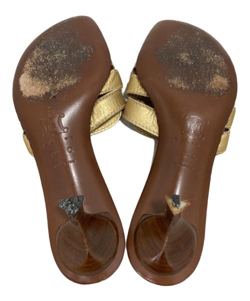 CELINE（セリーヌ）CELINE (セリーヌ) グリッターサンダル ゴールド サイズ:37 1/2の古着・服飾アイテム