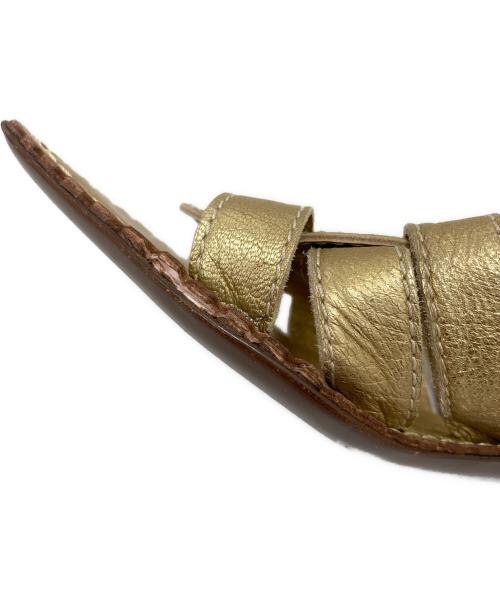 CELINE（セリーヌ）CELINE (セリーヌ) グリッターサンダル ゴールド サイズ:37 1/2の古着・服飾アイテム