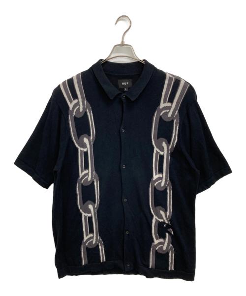 HUF（ハフ）HUF (ハフ) ニットシャツ ブラック サイズ:XLの古着・服飾アイテム