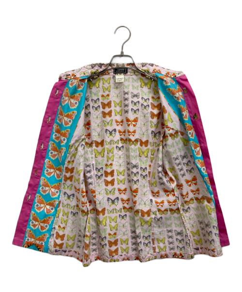 GIANNI VERSACE（ジャンニ・ヴェルサーチ）GIANNI VERSACE (ジャンニ・ヴェルサーチ) バタフライプリントS/Sシャツ ピンク サイズ:44の古着・服飾アイテム