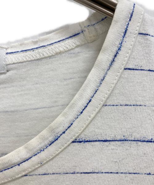 STONE ISLAND（ストーンアイランド）STONE ISLAND (ストーンアイランド) ボーダーポケットTシャツ ホワイト サイズ:Mの古着・服飾アイテム