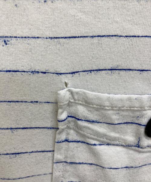 STONE ISLAND（ストーンアイランド）STONE ISLAND (ストーンアイランド) ボーダーポケットTシャツ ホワイト サイズ:Mの古着・服飾アイテム