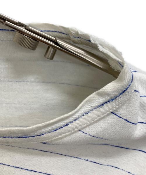 STONE ISLAND（ストーンアイランド）STONE ISLAND (ストーンアイランド) ボーダーポケットTシャツ ホワイト サイズ:Mの古着・服飾アイテム