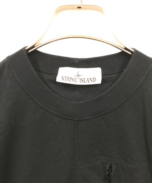 STONE ISLAND（ストーンアイランド）STONE ISLAND (ストーンアイランド) ジップポケットTシャツ ブラック サイズ:Sの古着・服飾アイテム
