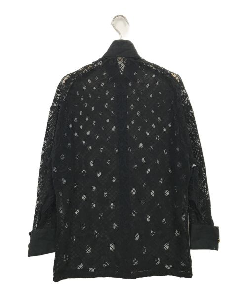 GIANNI VERSACE（ジャンニ・ヴェルサーチ）GIANNI VERSACE (ジャンニ・ヴェルサーチ) 切替シアーシャツ ブラック サイズ:38の古着・服飾アイテム