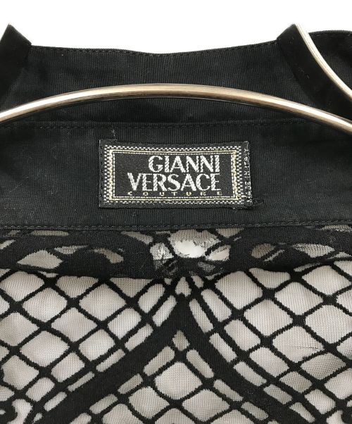GIANNI VERSACE（ジャンニ・ヴェルサーチ）GIANNI VERSACE (ジャンニ・ヴェルサーチ) 切替シアーシャツ ブラック サイズ:38の古着・服飾アイテム