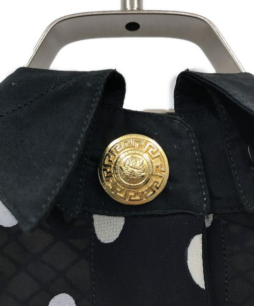 GIANNI VERSACE（ジャンニ・ヴェルサーチ）GIANNI VERSACE (ジャンニ・ヴェルサーチ) 切替シアーシャツ ブラック サイズ:38の古着・服飾アイテム