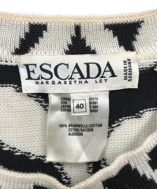 ESCADA（エスカーダ）ESCADA (エスカーダ) ゼブラ柄ニット ホワイト サイズ:40の古着・服飾アイテム