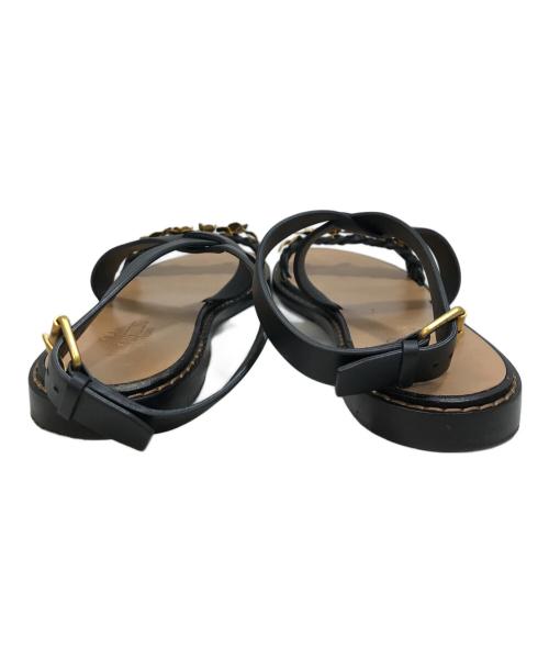 VALENTINO GARAVANI（ヴァレンティノ・ガラヴァーニ）VALENTINO GARAVANI (ヴァレンティノ・ガラヴァーニ) フラワーモチーフサンダル ブラック サイズ:37の古着・服飾アイテム